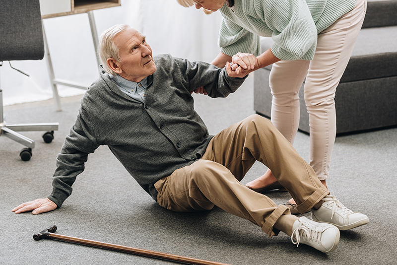 How Physio Therapy Can Help Prevent Falls Old Woman Helping To Stand Up Husband Who Falled D Eybf8hl