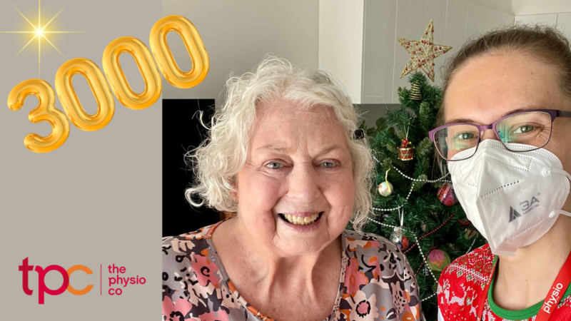 Sue ticks off The Physio Co’s 3000th client goal milestone!